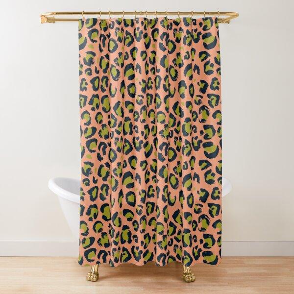 Leopard Print Shower Curtain Brown Bathroom Curtain Wild Safari Animal Powerful Bathroom Set For Men Panthera Bathroom Decor Set