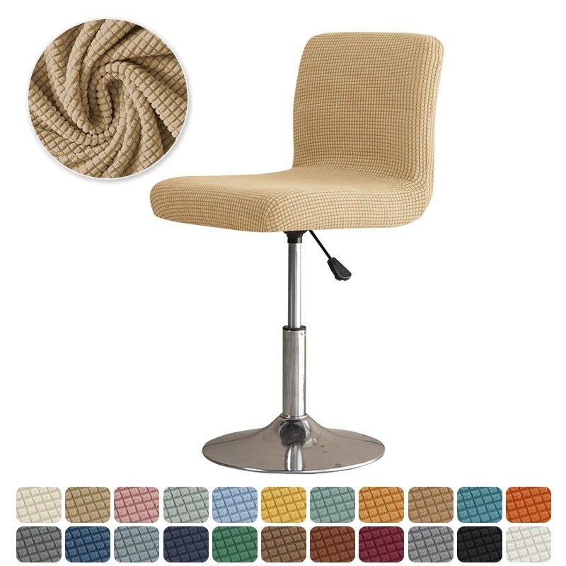 Solid Color Elastic Bar Stool Covers Polar Fleece Stretch Chair Stool Slipcovers Coffee Hotel Short Back Seat Chair Covers Home