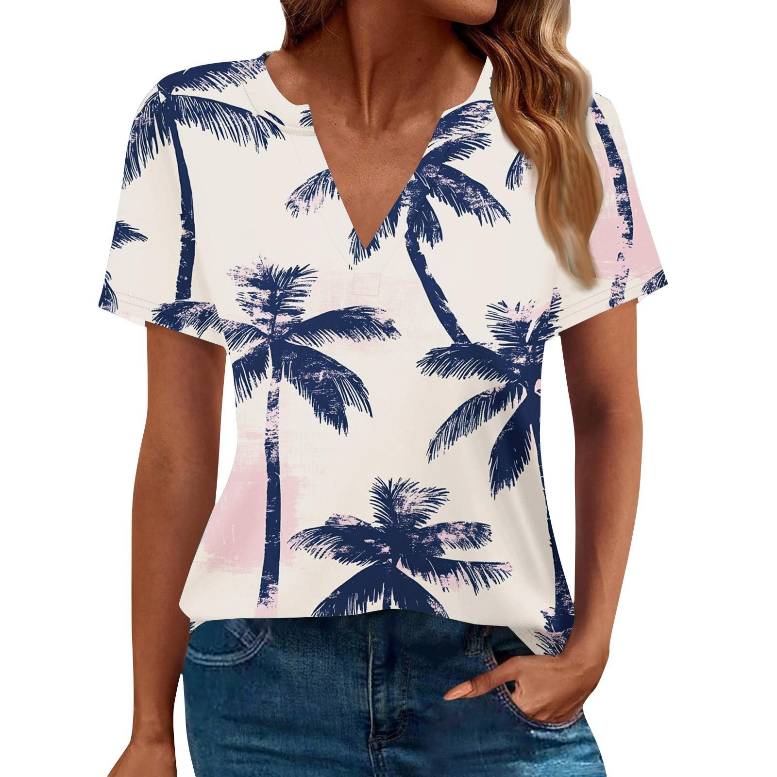 

Женская летняя рубашка с коротким рукавом и V-образным вырезом, деловая повседневная свободная футболка, трендовая модная одежда, топы L розовый