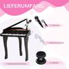 Keyboard for Kids with 37 Keys, Stool Piano with Microphone, LED Teaching Mode, Recording, Piano Musical Instrument for Children 3-6 Years Black