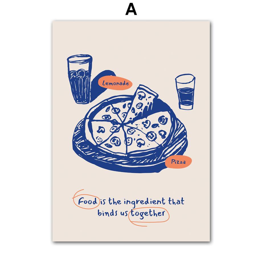 Vintage Cake Drink Coffee Dessert Food Cooking Posters and Prints Wall Art Canvas Printing Pictures for Kitchen Store Home Decor