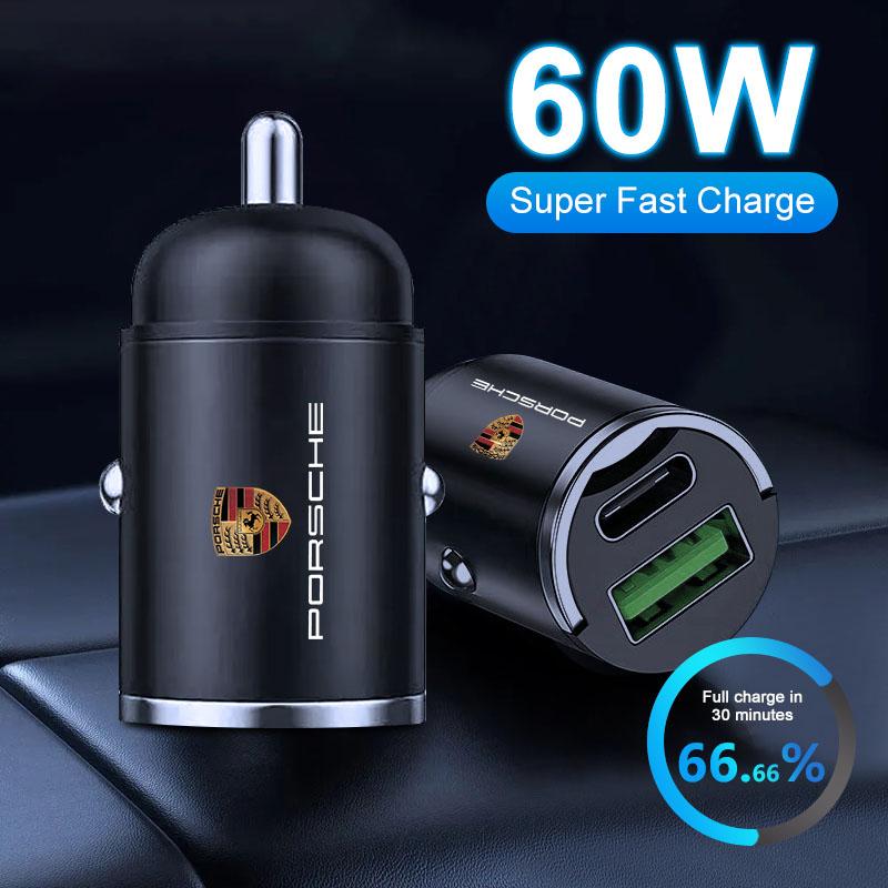 Micro Car Quick Charger Vehicle Cigarette Lighter Convert Plug Car Accessories For Porsche Cayenne Macan 911 Gt3 918 928 944 968 Boxster Panamera