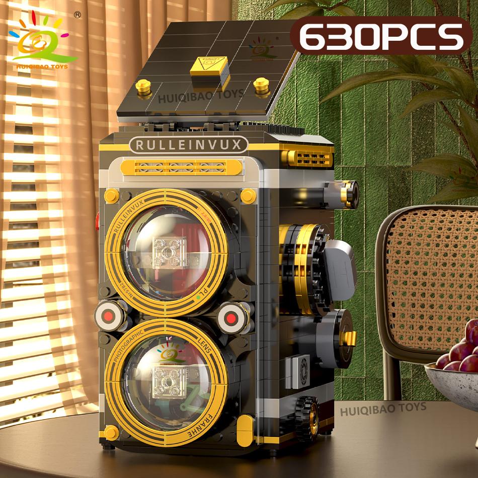 Non-Toxic Moc Vintage Camera Coffee Machine Model Building Blocks Diy Telephone Projector Ornament Bricks Toys For Adult Gift
