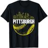 Pittsburgh Baseball Stadtlandschaft Distressed T-Shirt