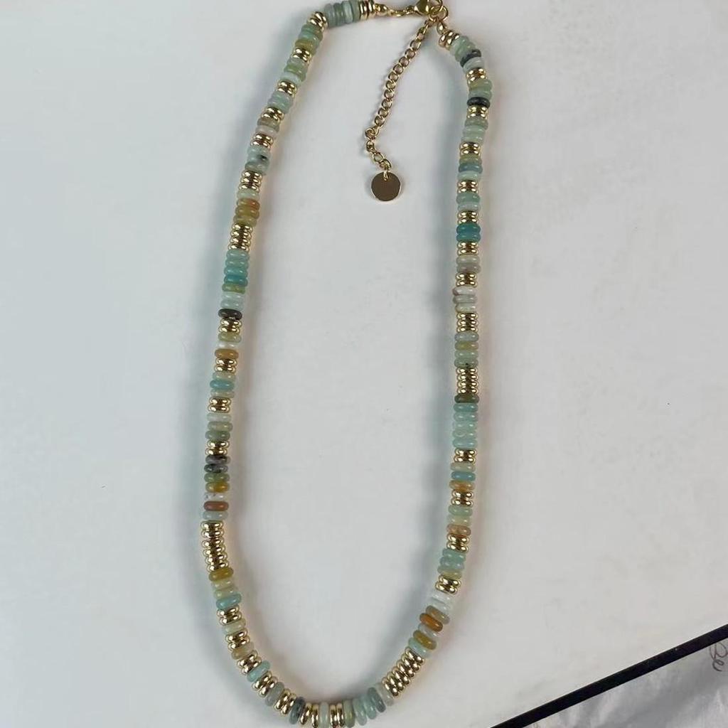 Colorful Semi-Precious Stone Beaded Necklace - Handmade Vintage Clavicle Chain with Optional Multi-Color Design
