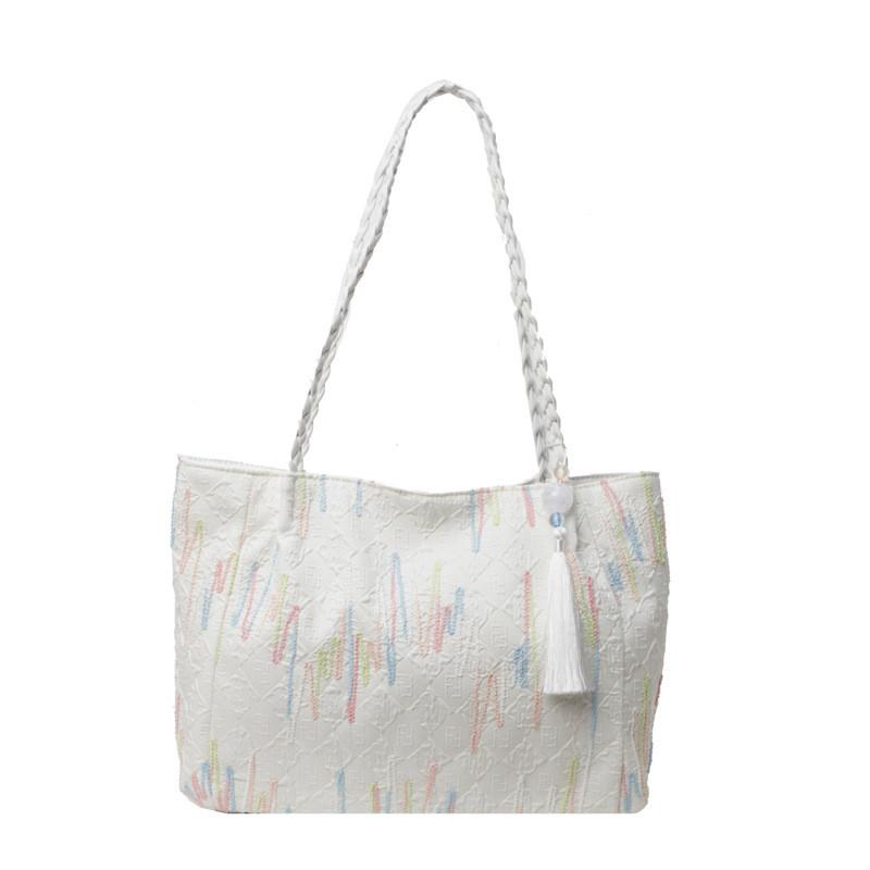 Large Capacity Fashionable Tote Bag For Women With Stylish Design And Versatile Use In Black Beige Yellow Blue And Pink