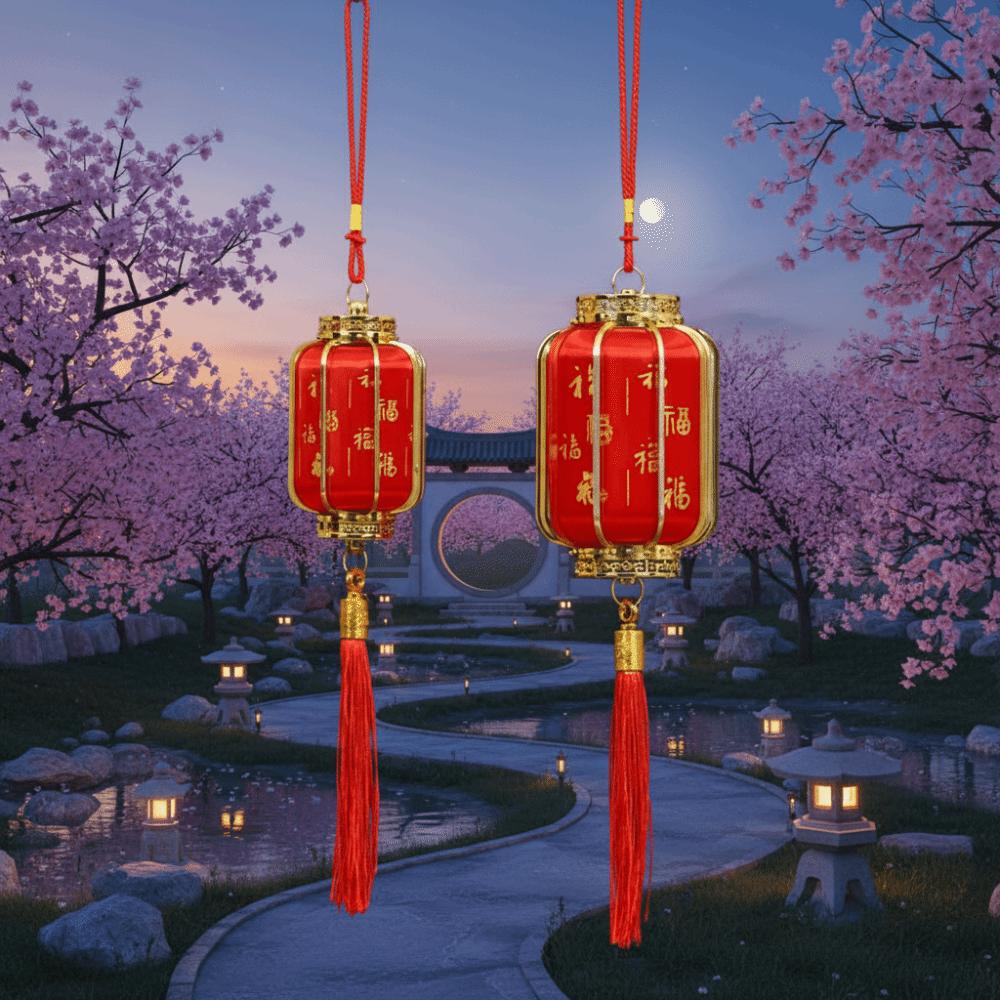 Waterproof Chinese Red Lantern Traditional Potted Decorative Lanterns Portable Lantern  Kid Toy