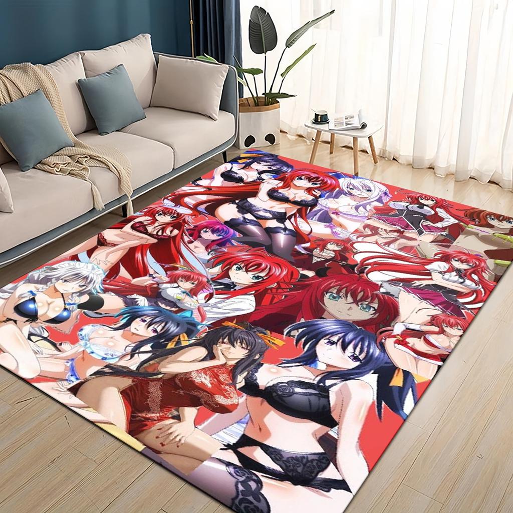 3D Cartoon High School DxD Sexy Girl Rias Akeno Asia Carpet Rug for Living Room Bedroom Home Sofa Decoration,Non-slip Floor Mat