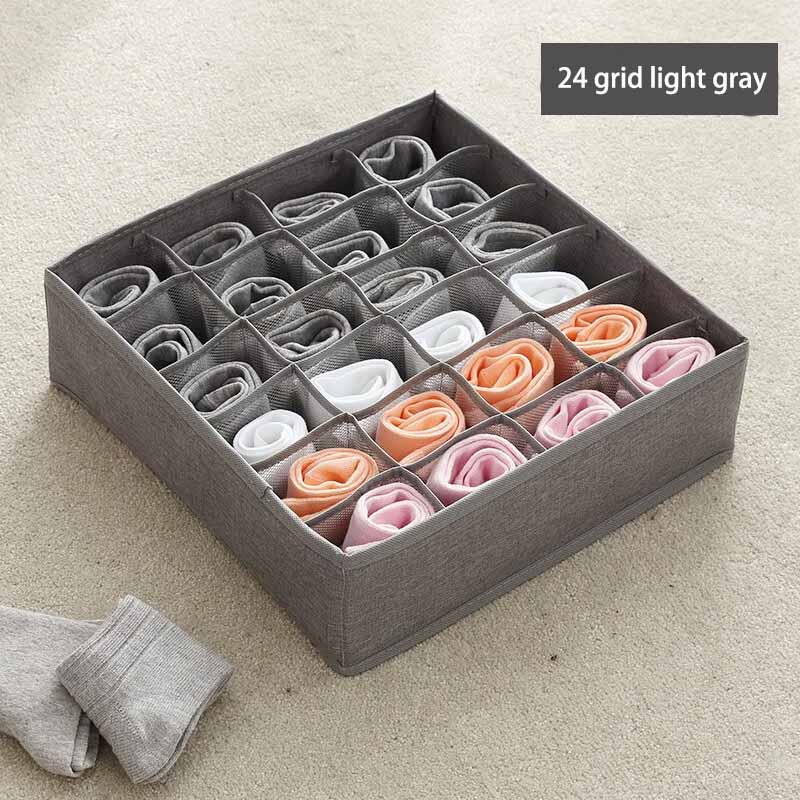 24-Compartment Drawer-Style Storage Box | Fabric Dividers, Deepened Space for Underwear & Socks