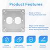 Pack Of 2 Heavy Duty Steel Electrical Box Covers with Raised Designs Switches Plate Covers Set for Square Outlet Boxes