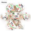 7 Pcs Silver Flower Metal Dice Solid Metal Polyhedral Dice Set Suitable for Role-Playing RPG Board Game Card Game