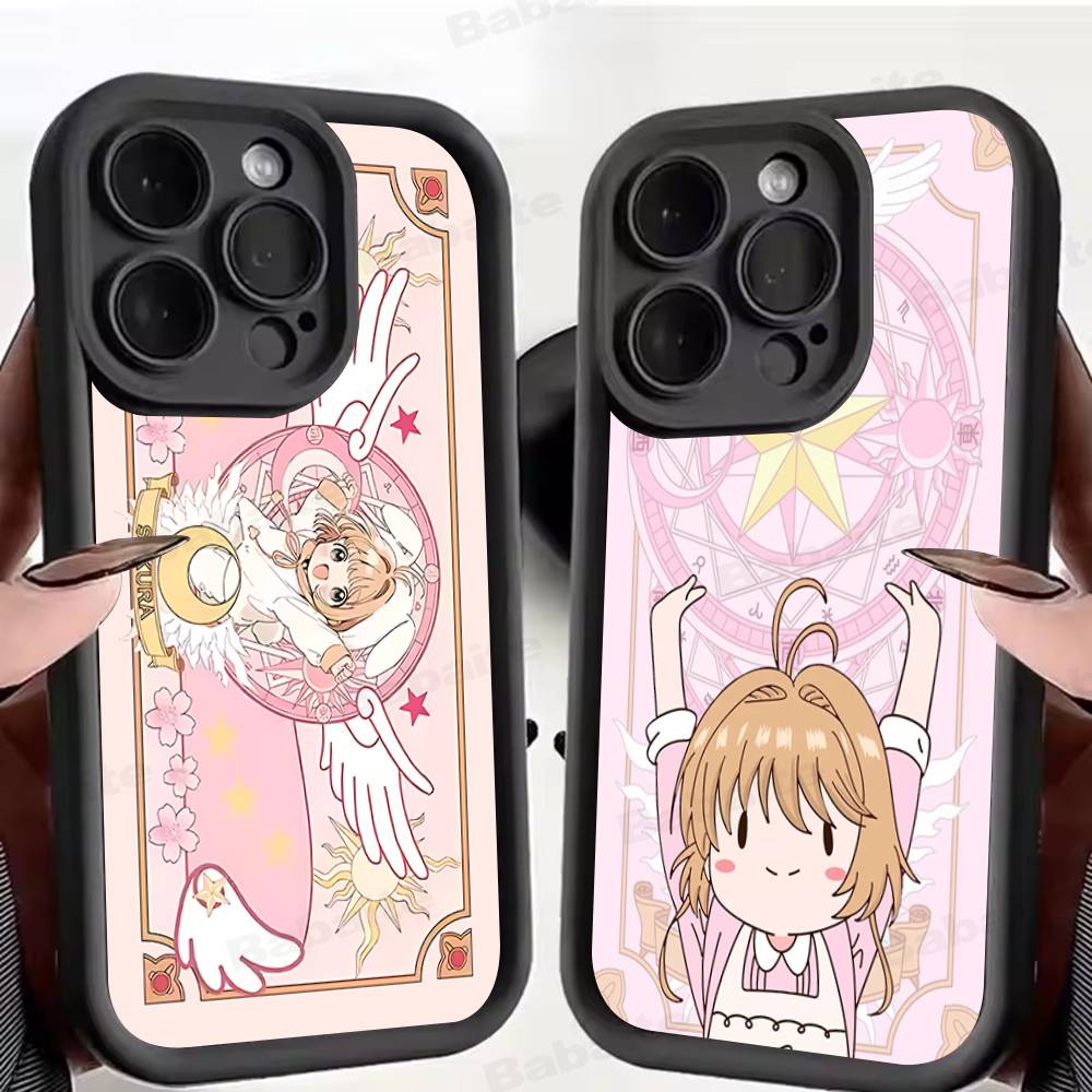 C-Cardcaptor Sakura Silicone Soft Phone Case For iPhone 17 16 14 13 12 11 15 Pro Max Plus Air Cover