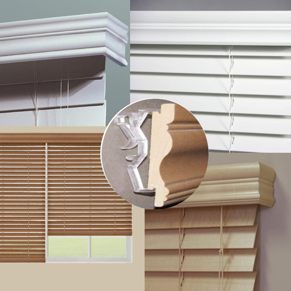 Valance Clips 20pcs 2.5inch Clear Plastic Hidden Retainer Holder Clip for Window Blind Valance,Horizontal Faux & Wood Blinds Parts