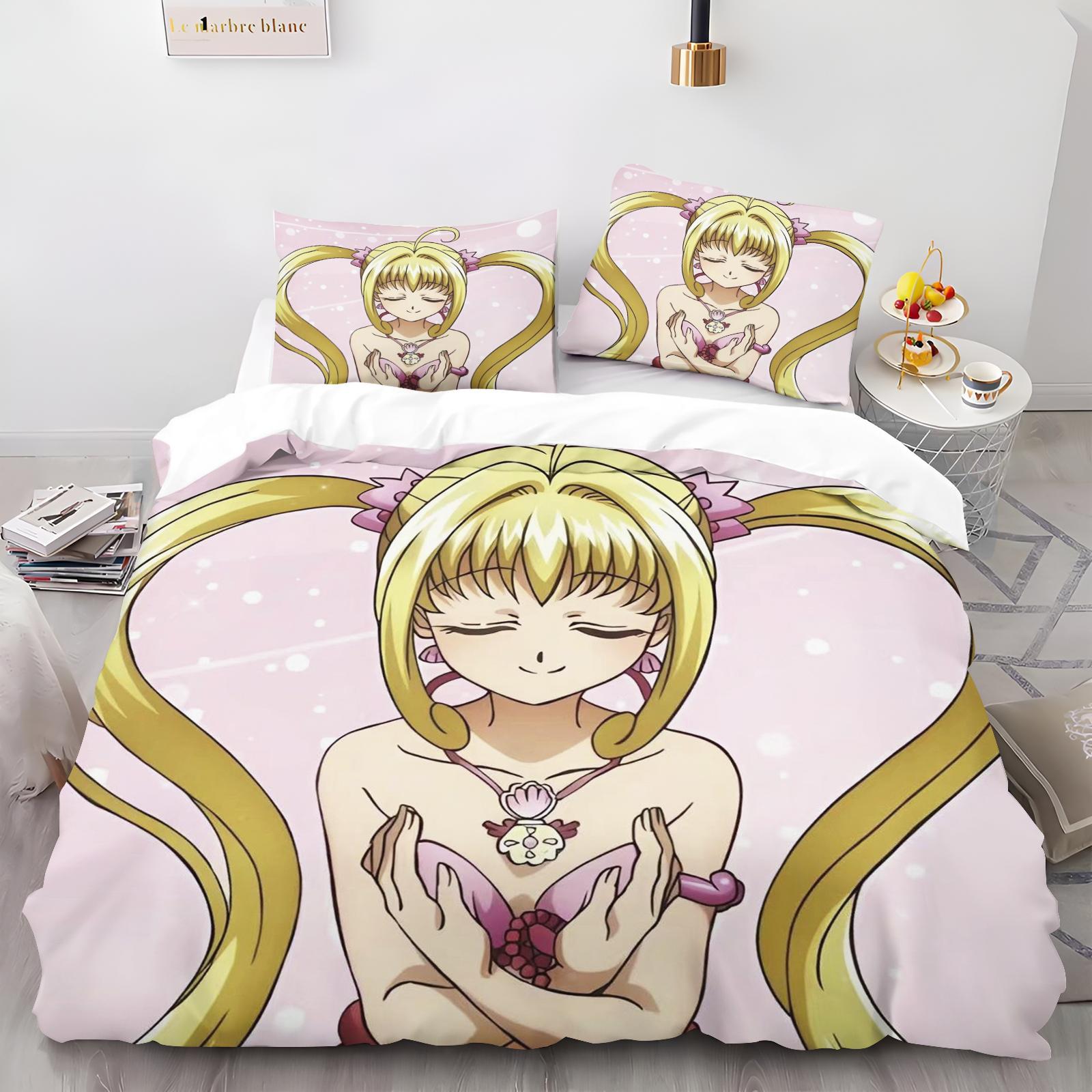 

Cartoon Mermaid Melody Duvet Cover And Pillowcase Set for Adults And Children Bedroom Decoration Single Double Large Size 90x200cm&set
