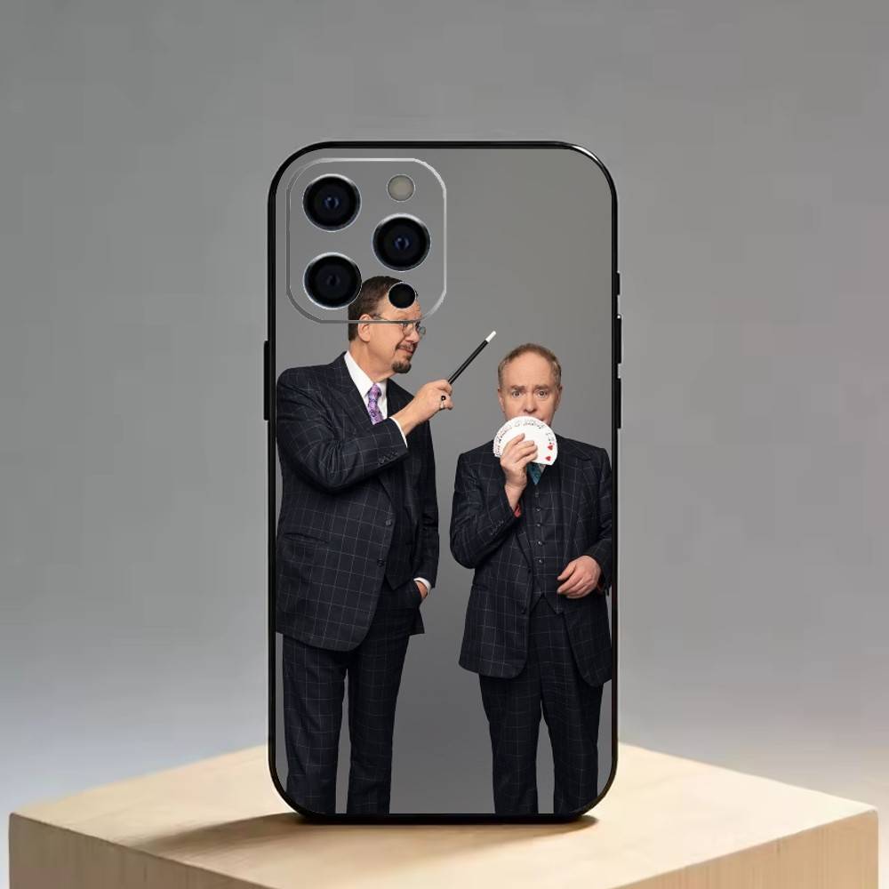 

P-Penn and T-Teller Phone Case For iPhone 17, 16,15,14,13,12,11 Plus,Pro Max, Others Soft Black Cover iPhone17air