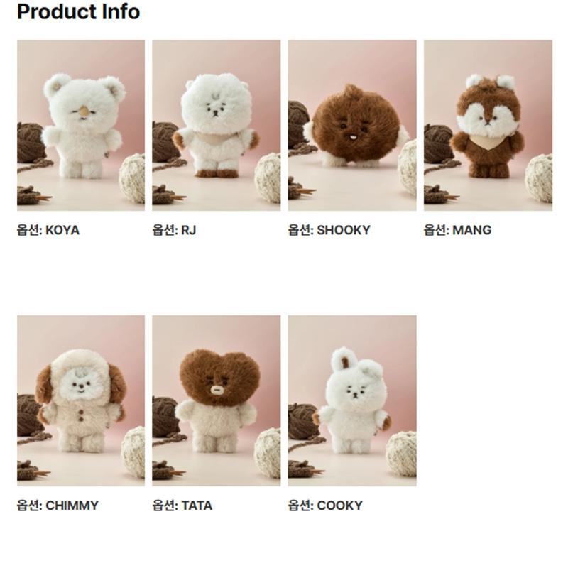 BTS BT21 Plüschpuppe, Plüschschlüsselanhänger, Flache Tasche