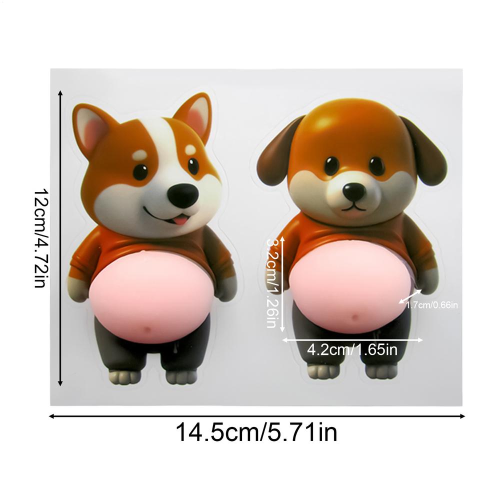 

2pcs 3D Soft Big-bellied Corgi Silicone Car Bumper Sticker Car Door Anti-Collision Sticker Car Decoration Sticker Vehicles Decal
