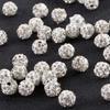 Set of 500 White Clay Beads Embellished with Rhinestones Rhinestones Clay Beads Adornment for Custom DIY Decoration