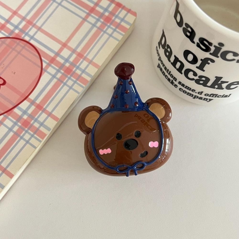 Geometry Cartoon Hair Claw Acrylic Plastic Grab Clip Personalized Bear Hair Clip  Travel