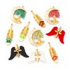 1Piece 304 Stainless Steel Pendants 18K Gold Plated Enamel Tree Of Life Moon Feather Winged Cross Charms For DIY Necklace Making