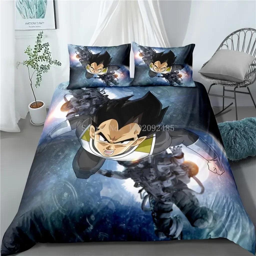Popular Anime Dragon Ball Super Saiyan Son Goku Duvet Cover Bedding Set Double Twin For Kids Boys Bedclothes Quilt Cover Gi