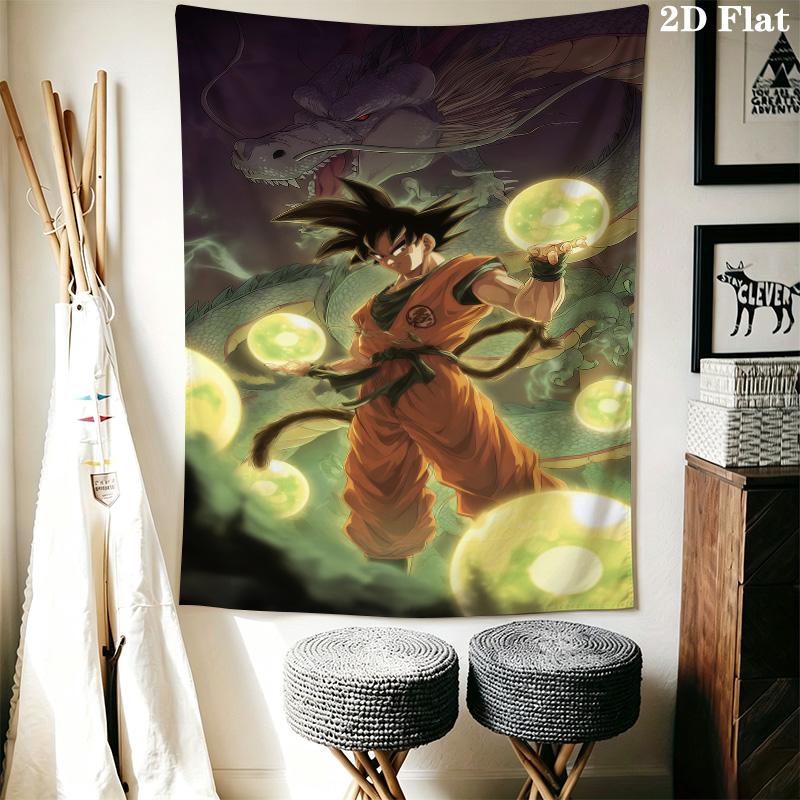 Son Goku Wall Tapestry Aesthetic Wall Hanging Printed Fabric Blanket Decorative Tapestries For Bedroom Living Room Home Decor