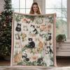 1pc Cute Cartoon Cow Print Flannel Blanket Soft Warm Cozy Throw Blanket For Bedroom Living Room Home Decor