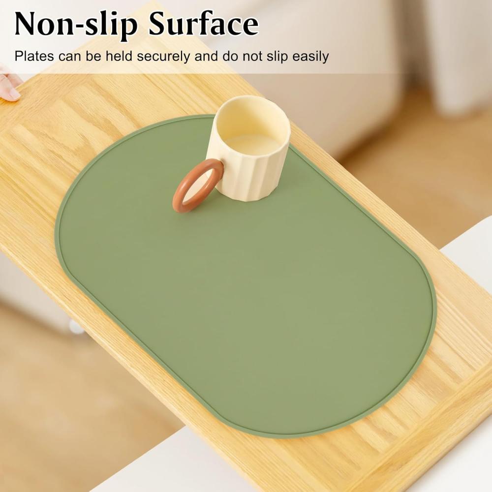 Silicone Placemats, Heat-resistant, Reusable Portable Placemats, Waterproof, Stain-resistant and Easy-to-clean Silicone Placemat