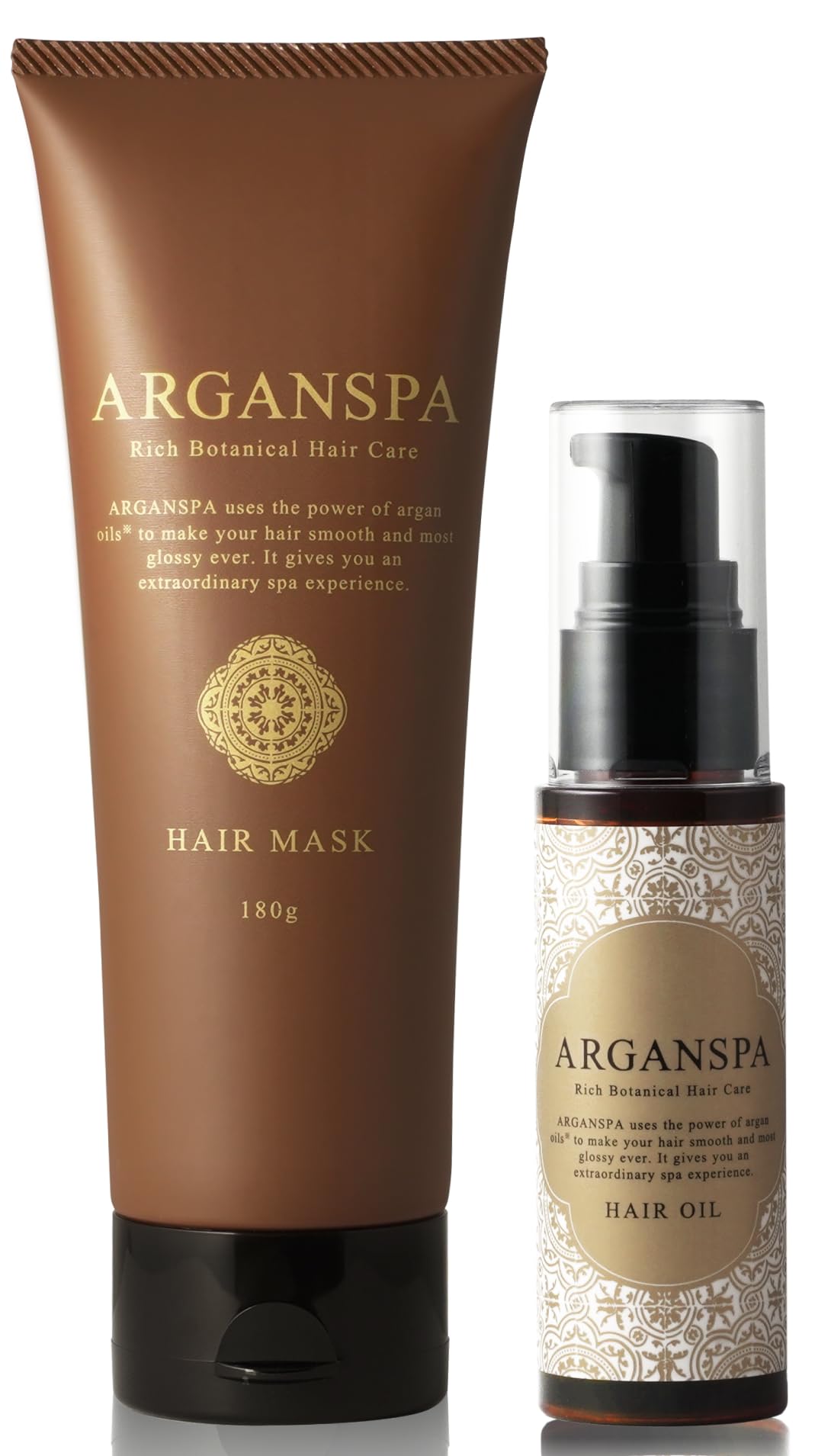 

ARGANSPA Hair Oil Hair Mask Set Salon Exclusive Head Spa Damage Intensive Repair Treatment Hair & [Beauty Non-Rinse Pack]