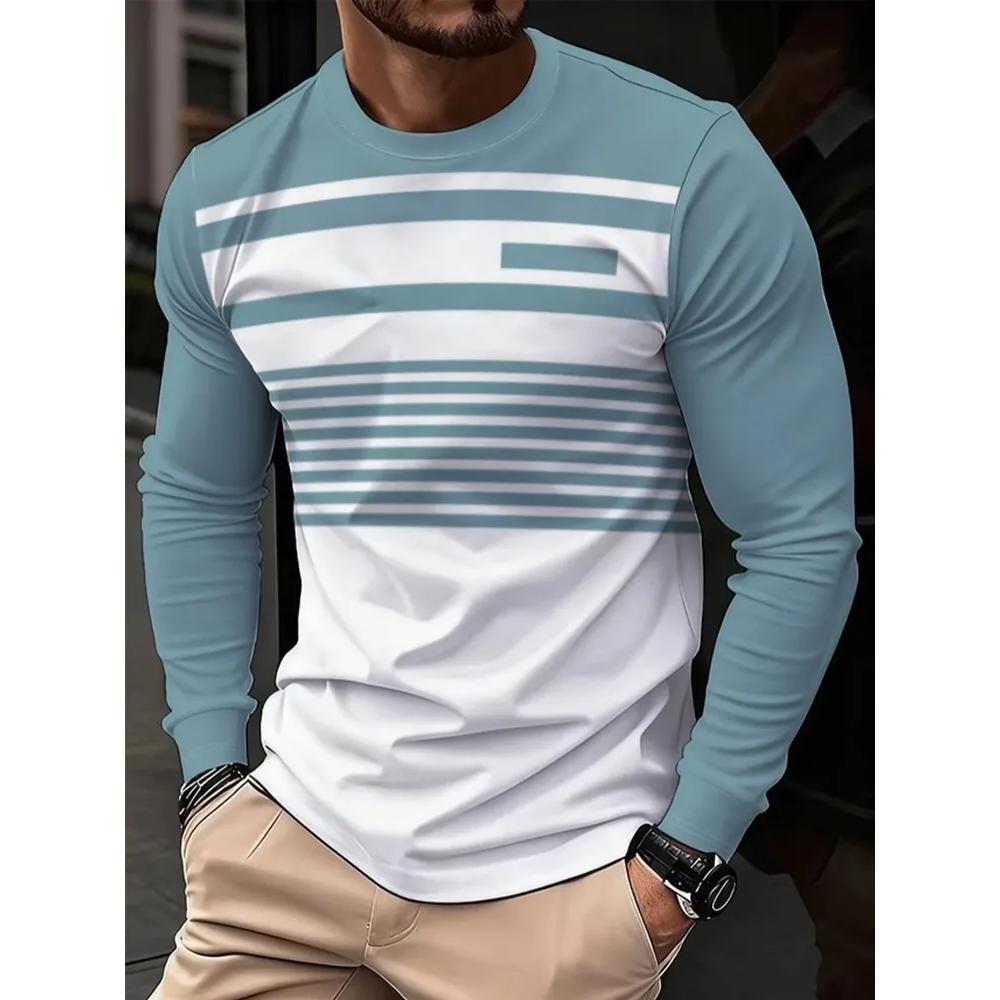 Casual Comfortable Simple Men's Long Sleeves Breathable Daily Versatile Pullovers Long Sleeves Men’s