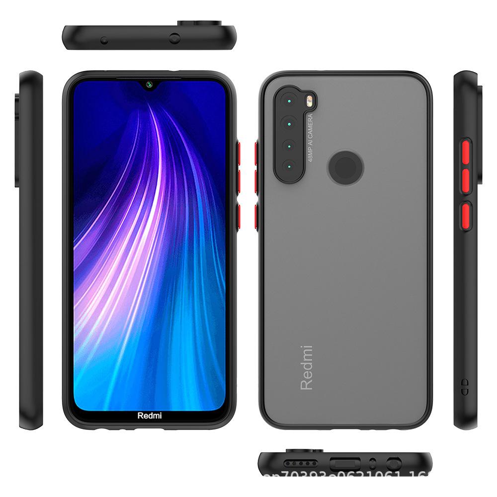 Skin Feel Armor Hard PC Case For Xiaomi Redmi Note 8 Contrast Button Shockproof Cover Cases