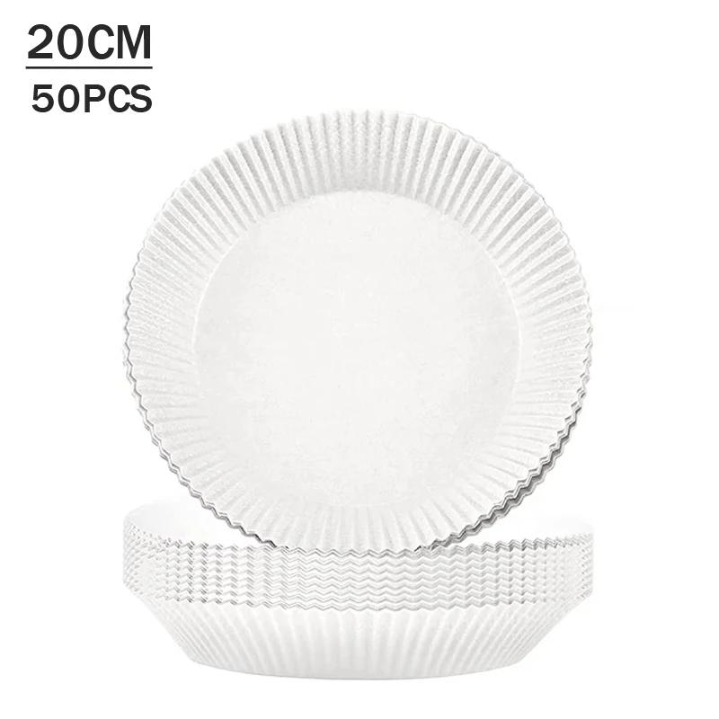 50-200 STÜCKE Heißluftfritteuse Pergamentpapier Lebensmittelqualität Antihaft-Backpapier Einweg Ölabsorbierende Einlage für Heimkochen Grill