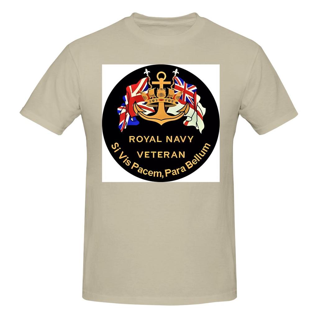 Royal Navy Veteran Badge American Style Tshirt Simple Korean Style Antibacterial Tees