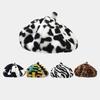 New Printed Cow Pattern Beret Women Trend Street Wear Painter Hat Warm Hat Tide