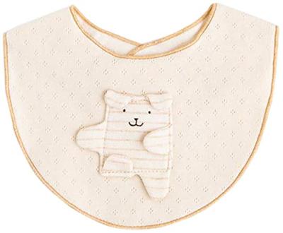 Pompkins BABY Organic Cotton Dog Mini Drool Made In Japan Y-1234 100% [Rabbit, Bear, Series] Bib, Bib, (Dog (Striped))