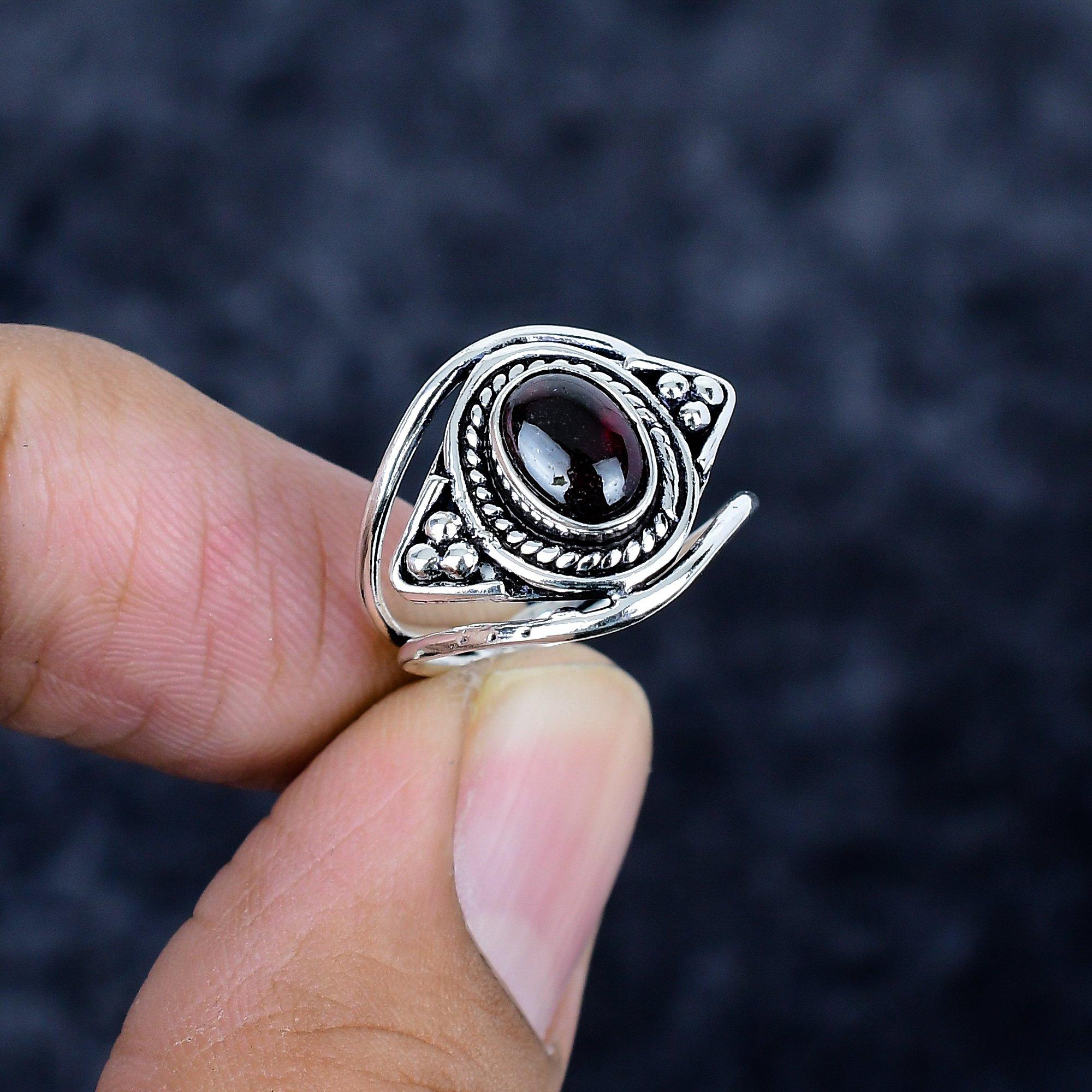 

Black Onyx Gemstone Handmade 925 Sterling Silver Jewelry Ring Size 5 MM-3428