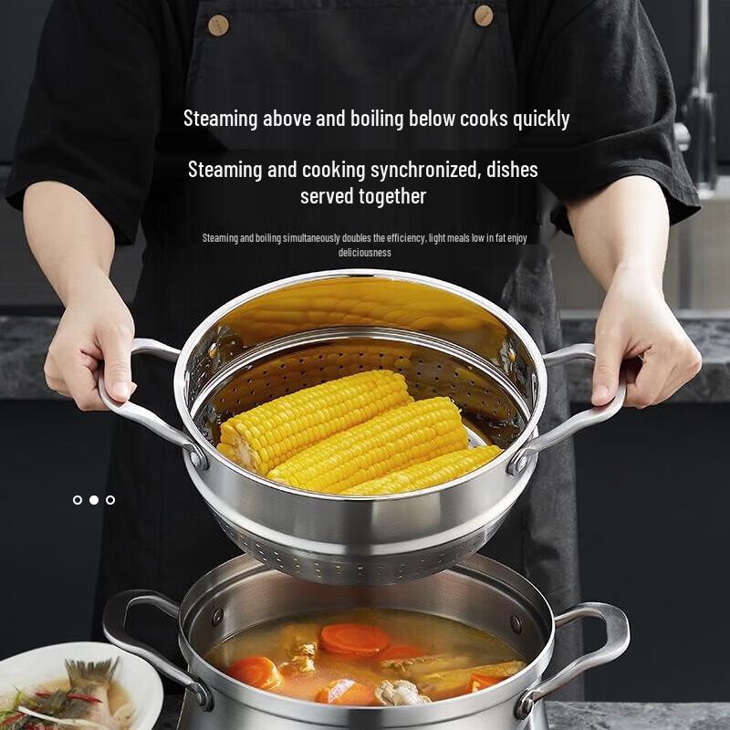 Zhang Xiaoquan 20cm Three-Layer Steel Soup Steamer Pot