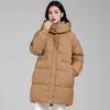 Autumn Winter Women's Down Cotton Jacket Mid-Length Stand Collar Removable Hood Thickened Puffer Coat