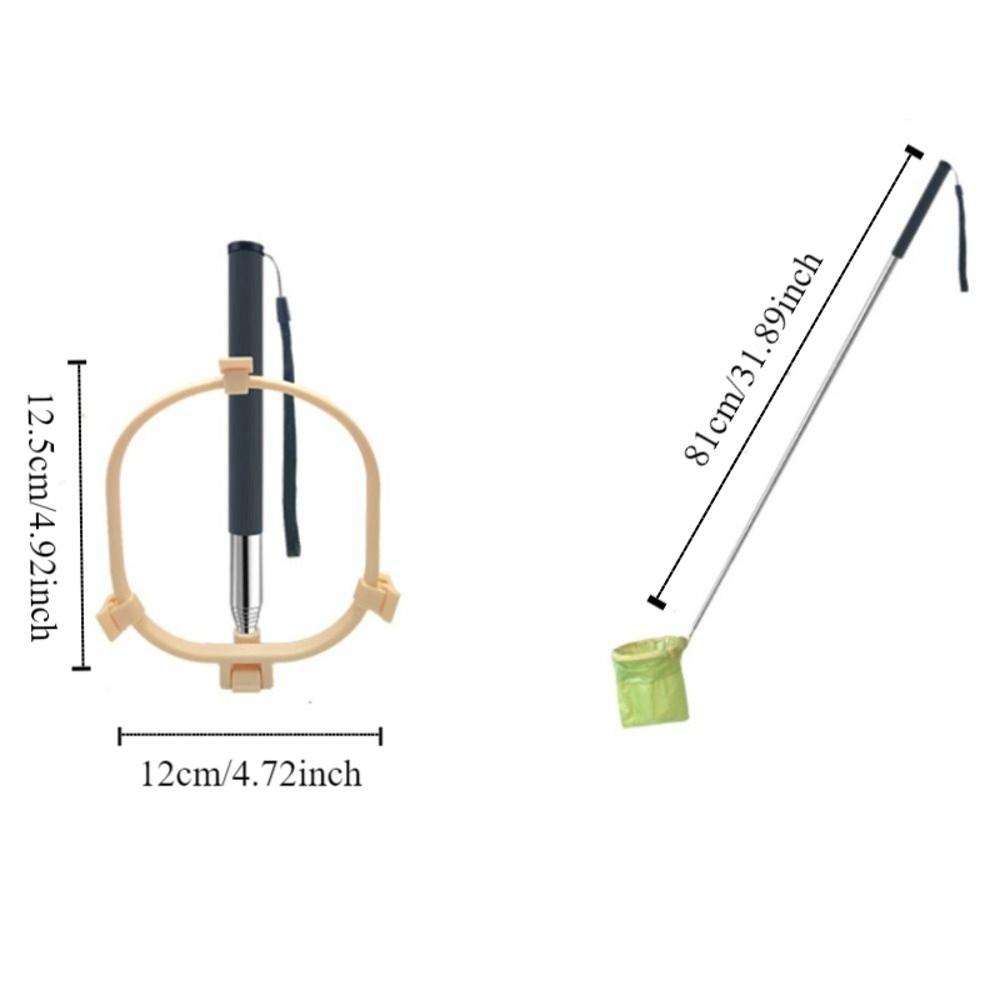 Dog Feces Cleaner Foldable Pet Poop Scooper Extendable Handle Portable Dog Poop Catcher Non-Contact Cat Cleaning Tool Outdoor