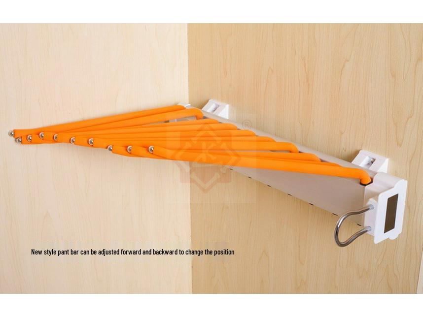 Side-Mounted Pull-Out Telescopic Trouser Rack with 10 Rods for Walk-In Closets