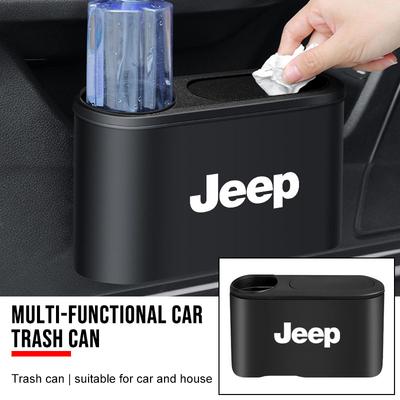 Trash Can Auto Emblem Garbage Box Bin Storage Car Accessories For Renegade Wrangler JK JL Grand Cherokee Compass Patriot