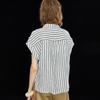 Women's 100% Linen Sleeveless Striped Shirt