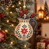 Holiday Party Wall Adornments Folk Art 2D Ornament, Acrylic Christmas Hanging Decoration, Retro Nutcracker Decorative Background Accents Angel