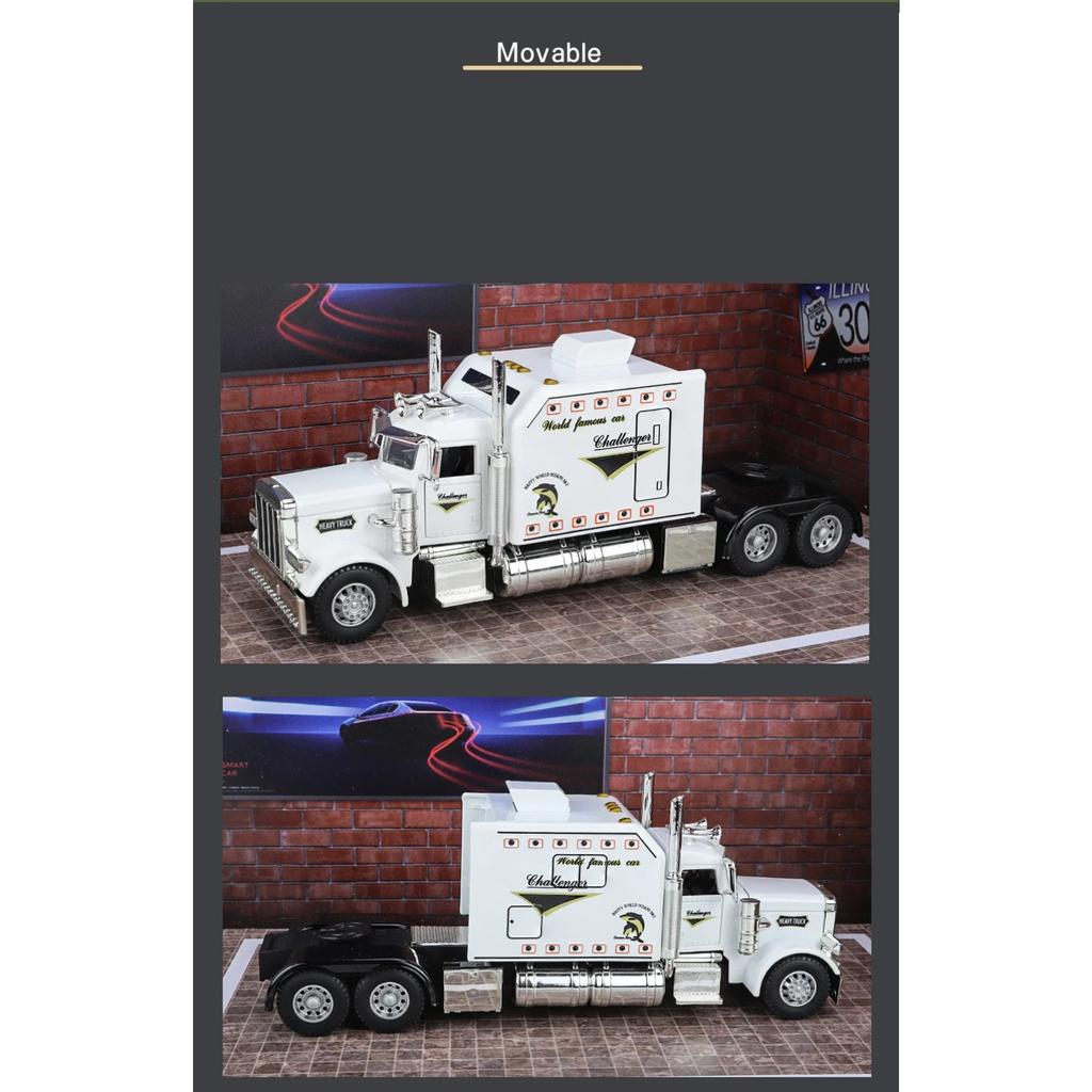 1/24 פיטרבילט 389 משאיות סמי-טריילר משאית סגסוגת משאית שרירים אמריקאית דגם צעצוע מתכת יציקה צליל ותאורה צעצוע מכונית לילדים רכב
