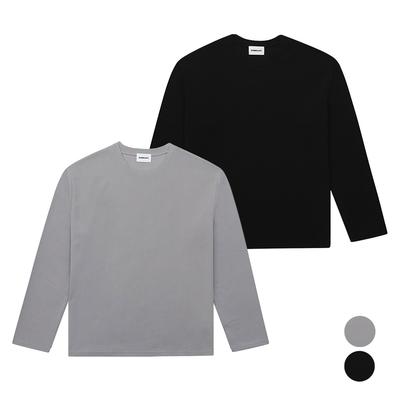 Obeokaeseuteu Long Sleeve T-Shirt Two-Pack (Black Gray)