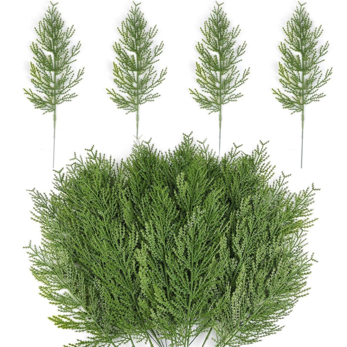 

5-30 Pcs Artificial Pine Branches Christmas Greenery Pine Picks DIY Christmas Garland Wreath and Christmas Home Decoration 5PCS зелёный