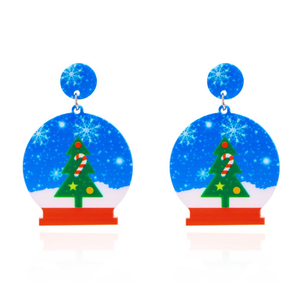 Christmas Funny Acrylic Santa Claus Bell Drop Earrings for Women Girl Black Cat Star Dangle Earrings Friendship Party Jewelry