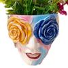 Rose Eyes Girl Face Flowerpot Colorful Succulents Flower Pot Figure Planter  Living Room Balcony