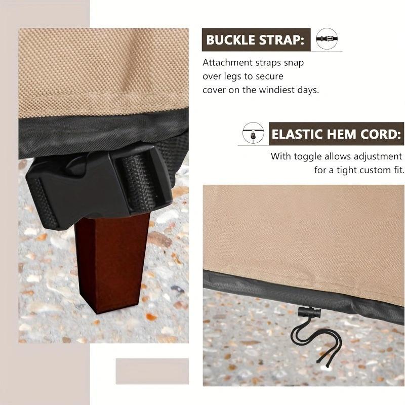 2PCS Outdoor Chair Protective Cover Oxford Cloth Chair Cover Khaki Waterproof Chair Covers 2-Pack Durable Outdoor Seat Protectors