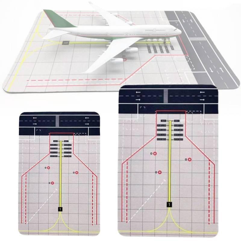 Portable White Airport Model Background With Durable Rubber Runway For Playsets